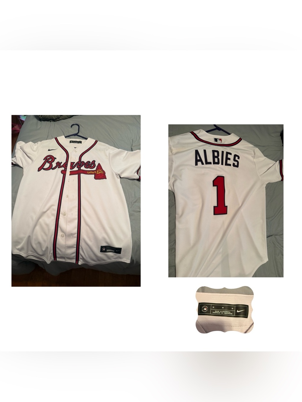 Nike White Atlanta Braves Albies #1